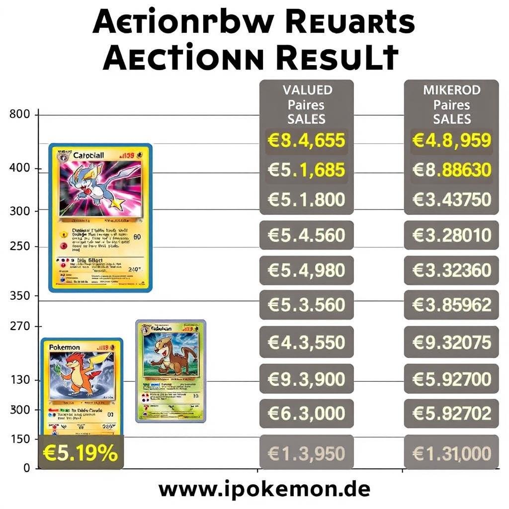 Auktionsgrafik zeigt Rekordpreise für Pokémon Karten Fehldrucke