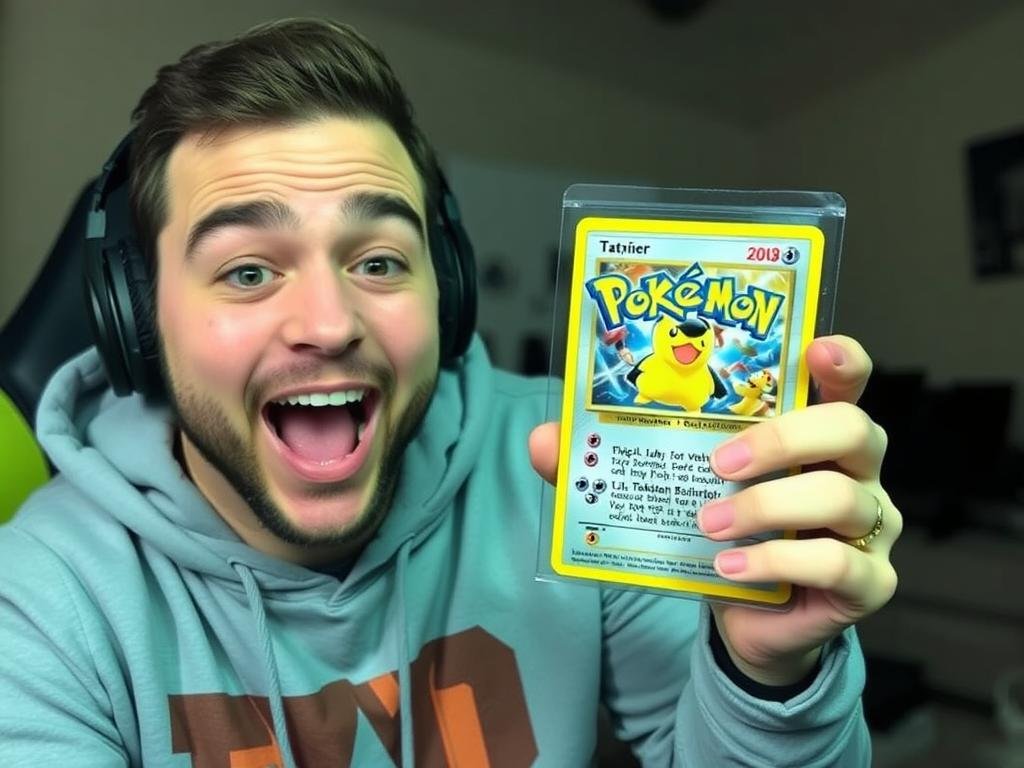 Authentische Reaktion eines Content Creators beim Pokémon Karten Booster Opening