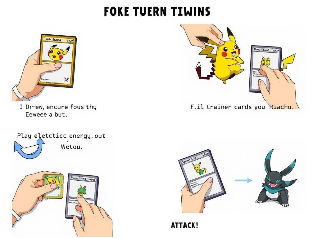 Beispiel eines Spielzugs im Pokémon Trading Card Game (TCG)