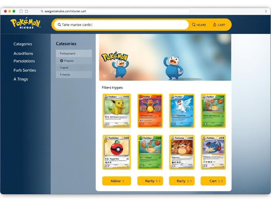 Beispiel eines gut gestalteten Pokémon Karten Online-Shops