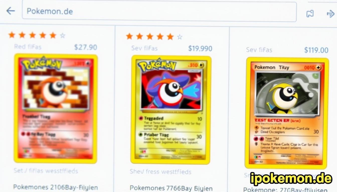 Beispiele für verdächtige Online-Angebote von Pokémon Karten