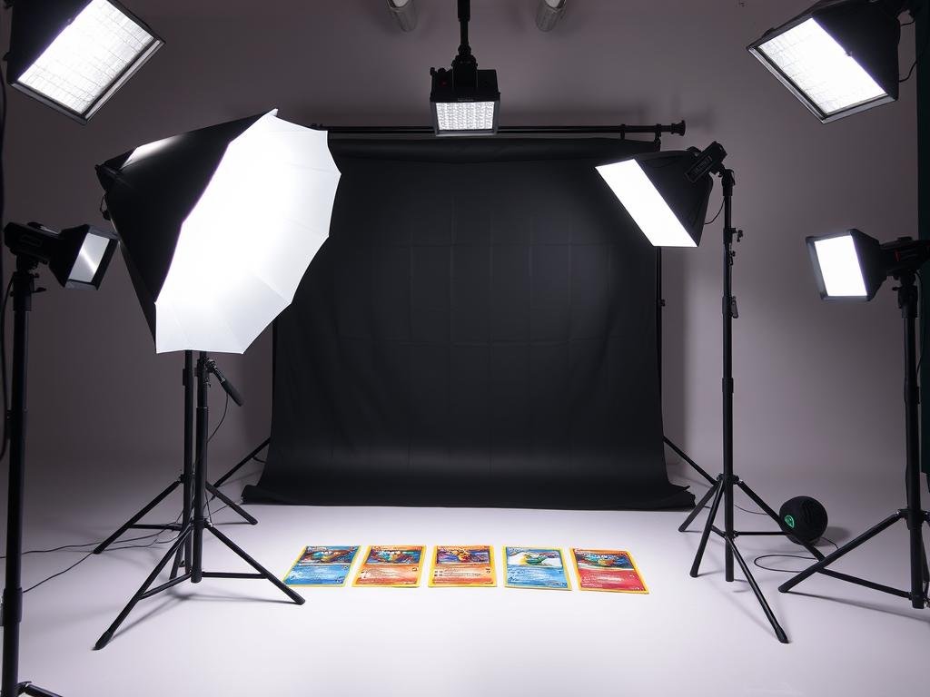 Beleuchtungssetup für Pokémon Karten ohne Reflexionen