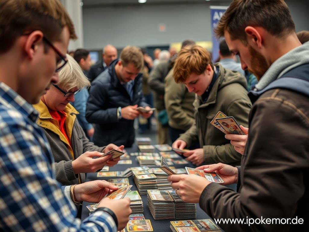 Britische Pokémon Sammler tauschen Karten