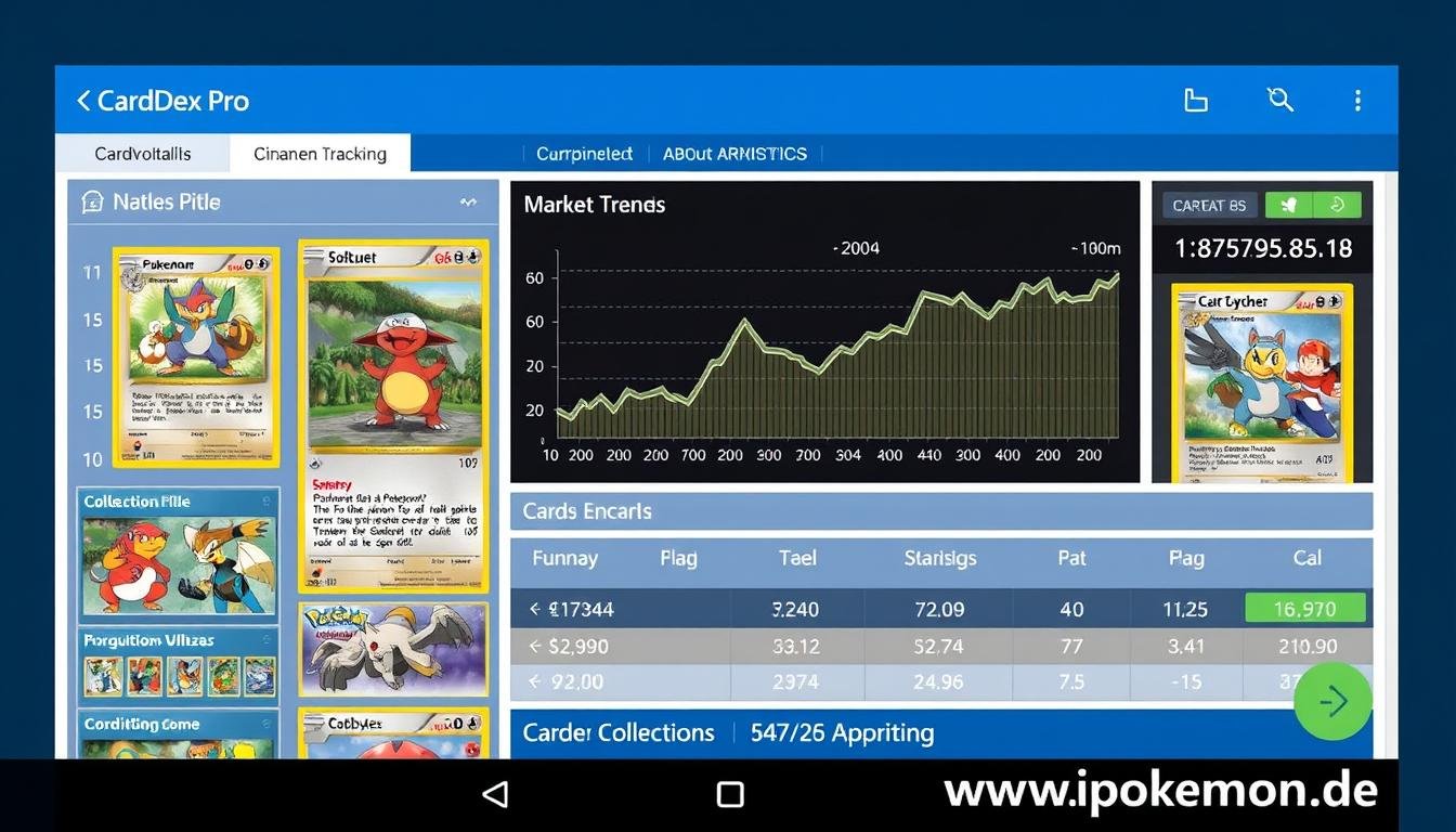CardDex Pro App mit Marktpreis-Analyse für Pokémon Karten