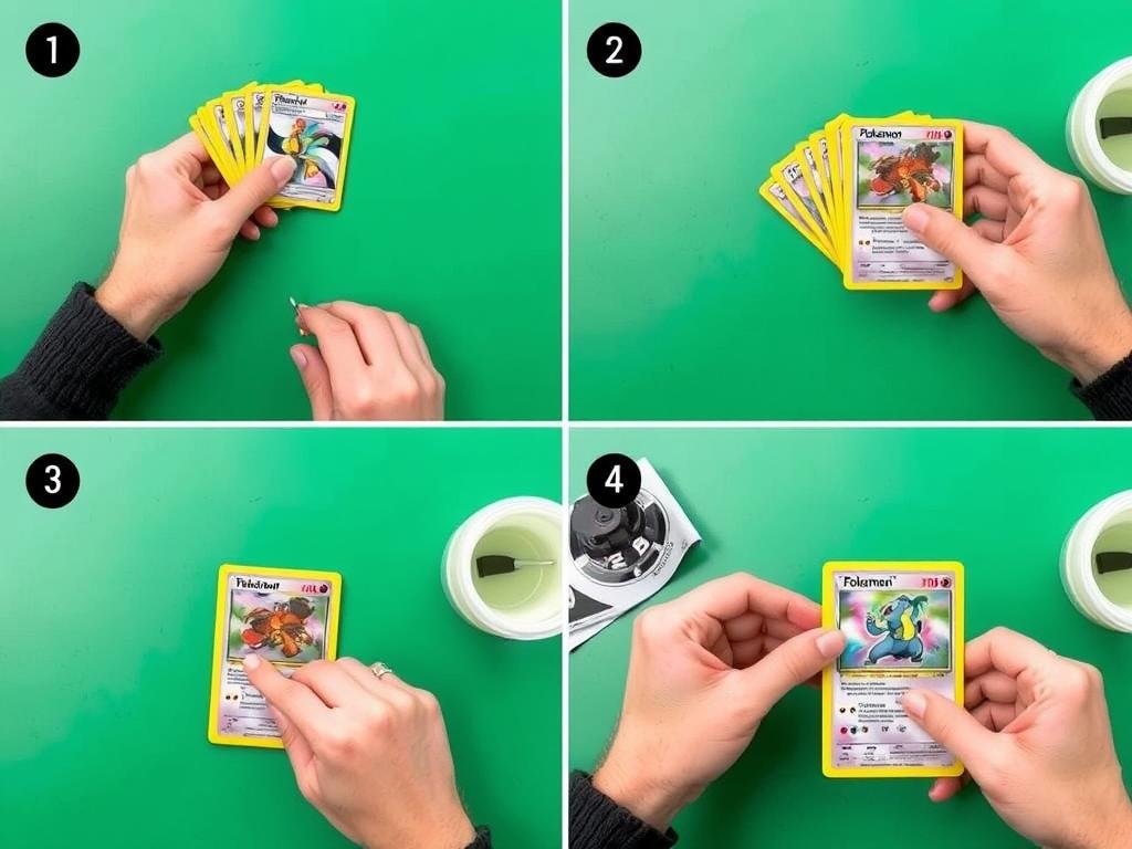 Demonstration der Card Trick Methode beim Pokémon Karten Booster Opening