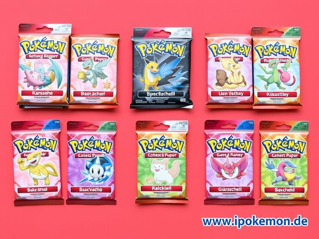 Deutsche Pokémon Booster mit lokalisierten Designs