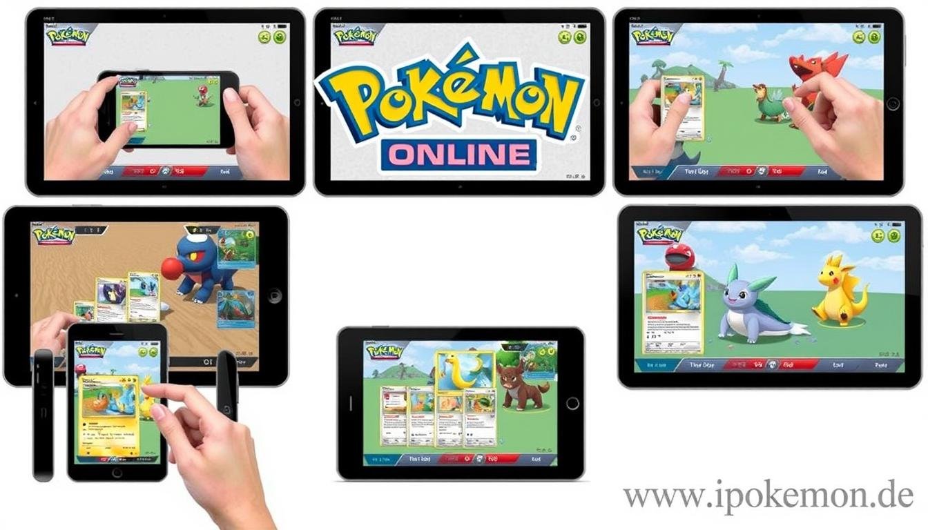 Digitale Version des Pokémon Sammelkartenspiels auf verschiedenen Geräten