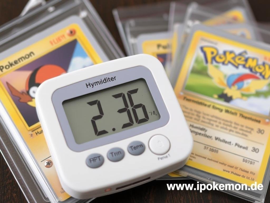Digitales Hygrometer zur Überwachung der Luftfeuchtigkeit für Pokémon Karten