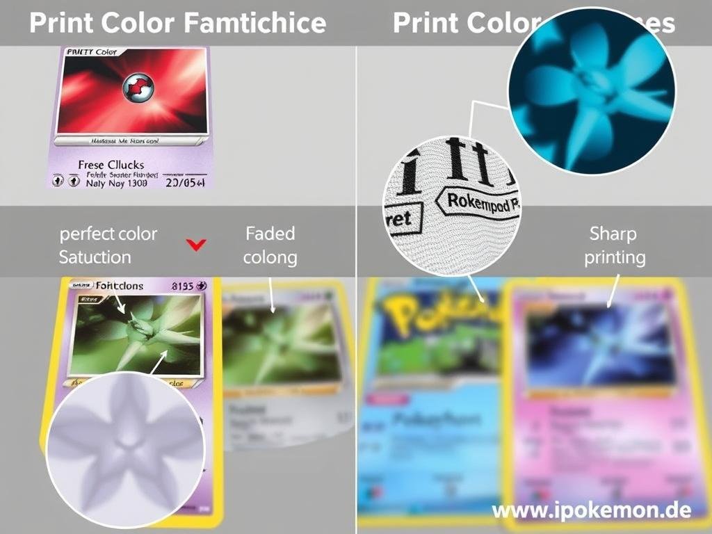 Druckqualität und Farbsättigung bei Pokémon Karten