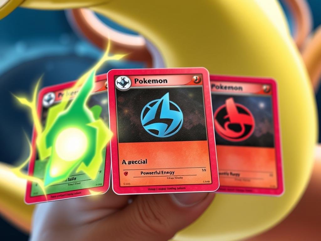 Energiekarten an Pokémon angelegt im Pokémon Trading Card Game (TCG)
