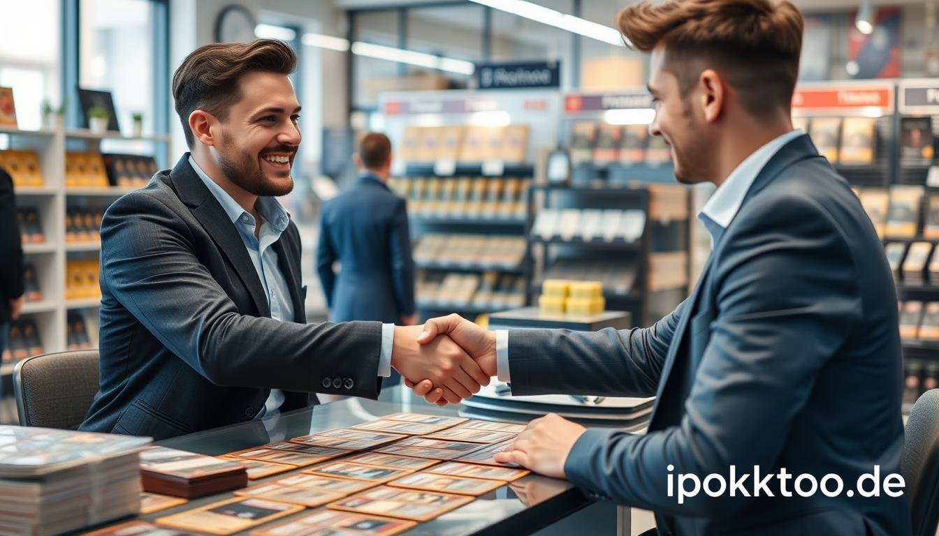 Erfolgreiche Geschäftsbeziehung zwischen Händler und Pokémon Karten Großhändler