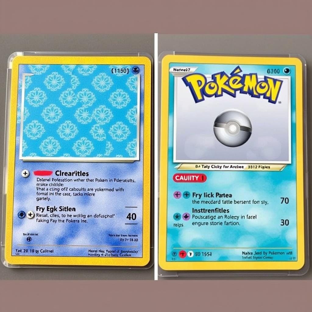 Gefälschte Pokémon Karte mit falschem Rückseitenmuster Gefälschte Pokémon Karte mit falschem Rückseitenmuster