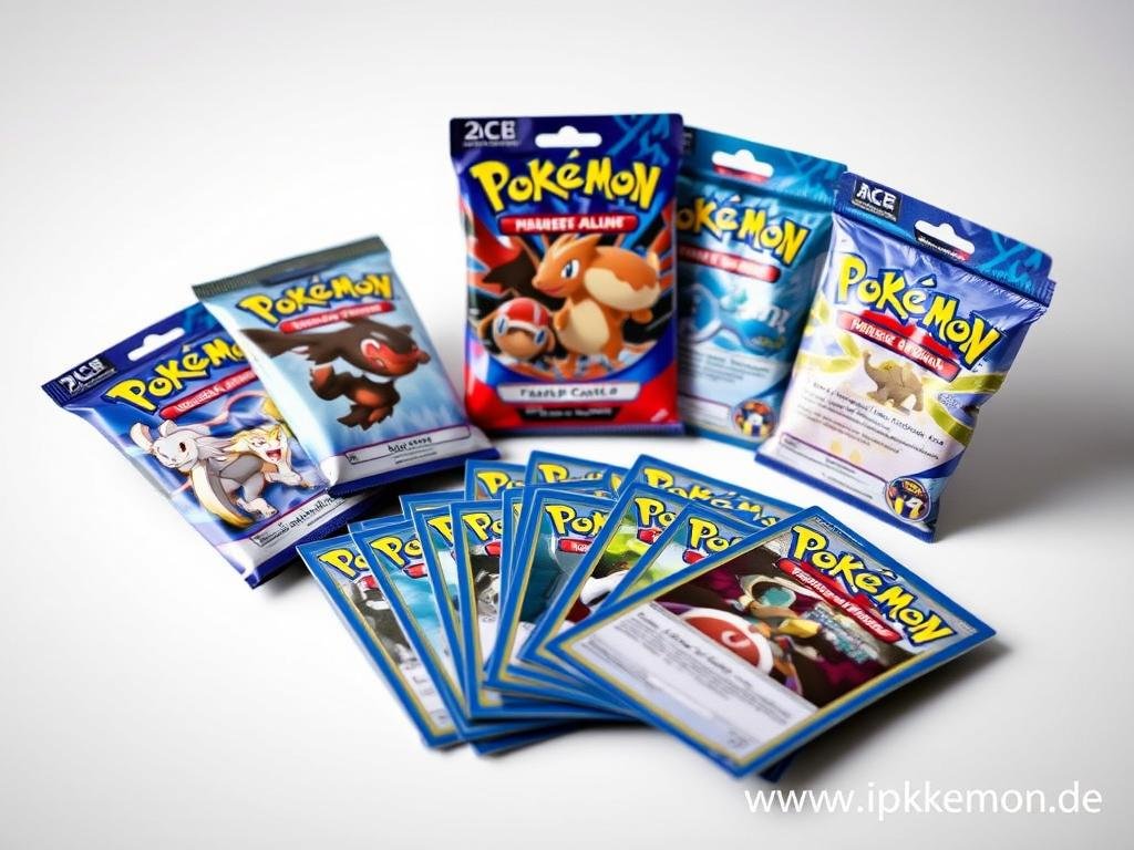 Geöffnete Pokémon Booster mit verschiedenen Karten