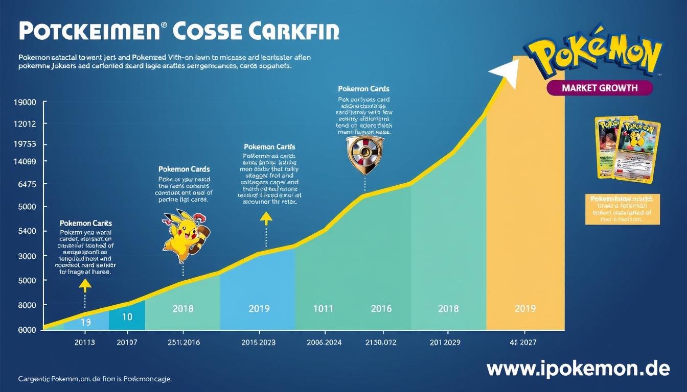 Grafik zeigt das Marktwachstum von Pokémon Karten über die Jahre