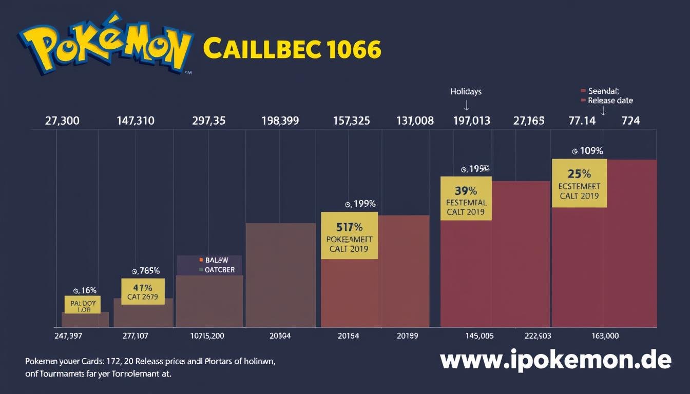 Grafik zu Preisschwankungen bei Pokémon Karten über das Jahr
