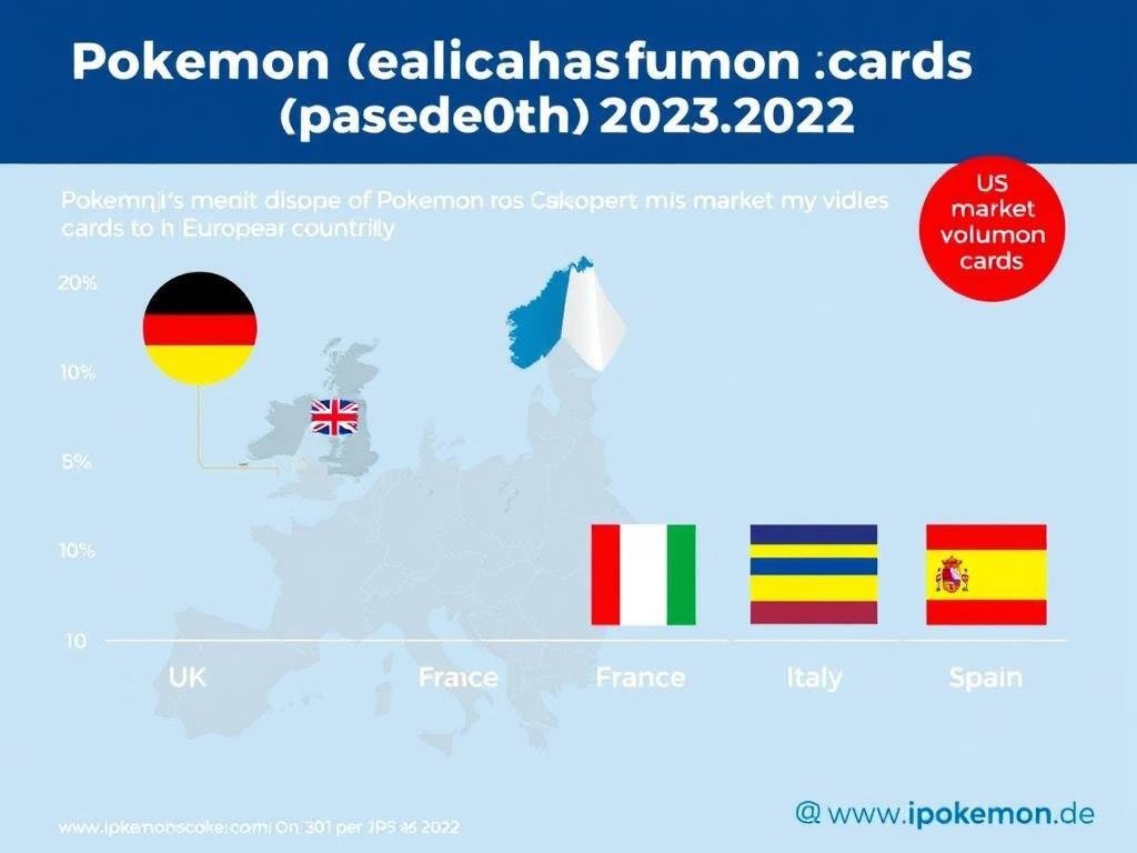 Grafik zum Marktvolumen von Pokémon Karten in verschiedenen europäischen Ländern