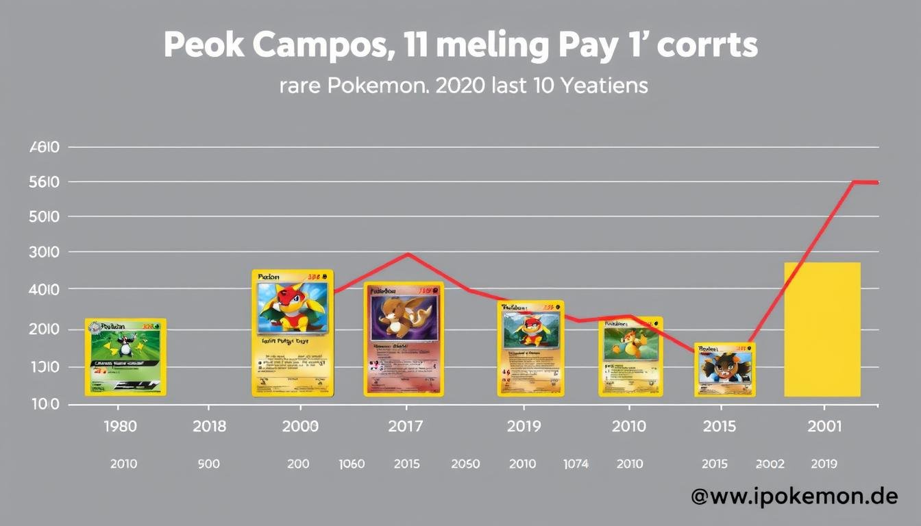 Grafik zur Wertentwicklung seltener Pokémon Karten über die letzten 10 Jahre