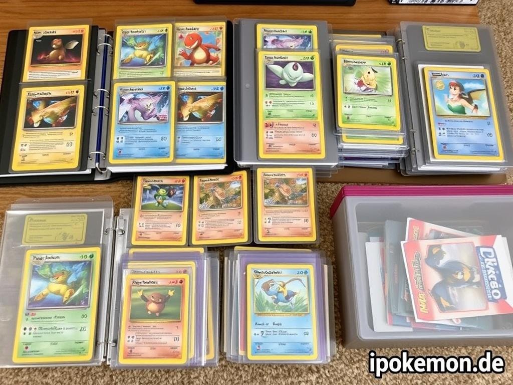 Gut geschützte und organisierte Pokémon Kartensammlung