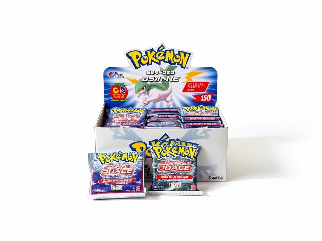 Japanisches Pokémon Basis-Set von 1996 mit Boosterpacks und Display