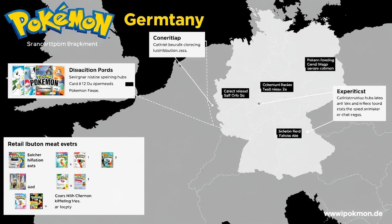 Karte von Deutschland mit Vertriebsmöglichkeiten für Pokémon Karten