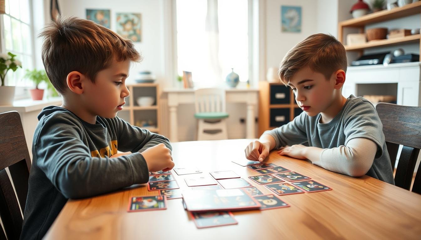 Kinder lernen strategisches Denken mit Pokémon Karten