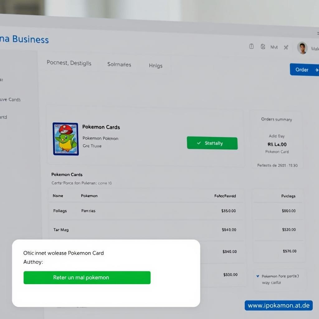 Klarna Business Dashboard mit Pokémon Karten Großhandelsbestellung