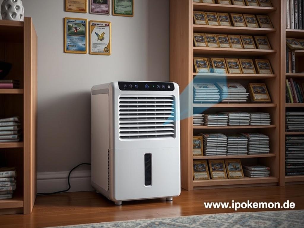 Kompakter Luftentfeuchter zum Schutz von Pokémon Karten
