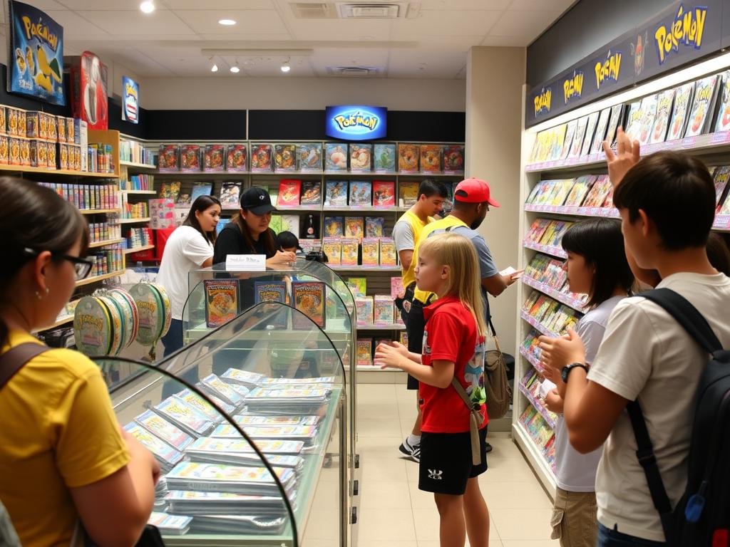 Kunden in einem Pokémon-Fachgeschäft