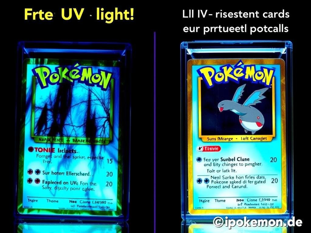 Lichtschutzmaßnahmen für Pokémon Karten