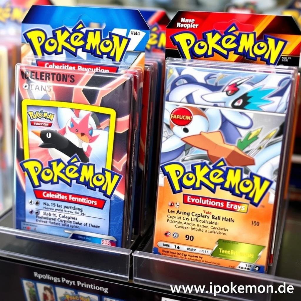 Moderne Pokémon Karten Neuauflagen in Displays