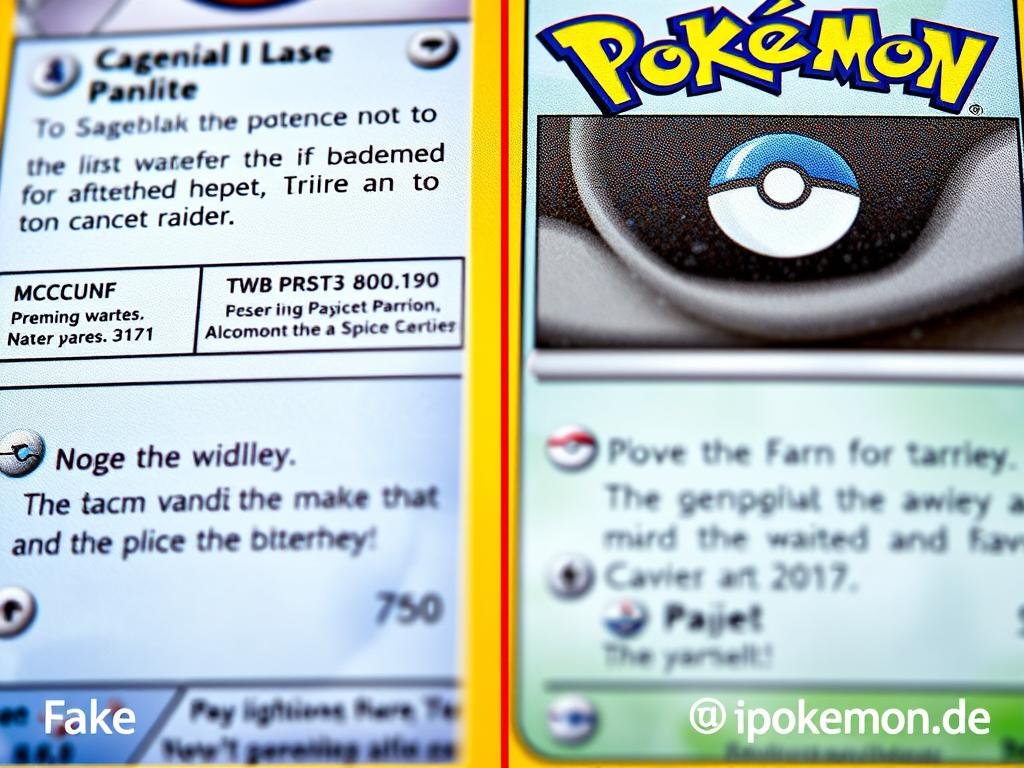 Nahaufnahme der Druckqualität bei Pokémon Karten