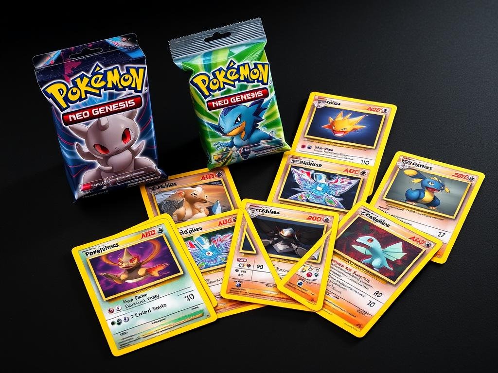 Neo Genesis Boosterpack und Karten aus der zweiten Generation
