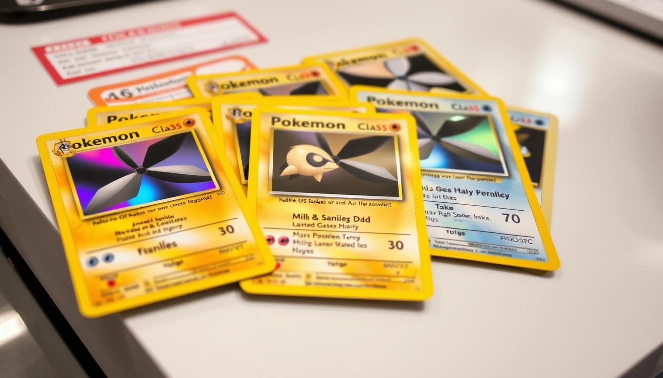 Originale Pokémon Karten mit Authentizitätsmerkmalen und Zertifizierungsstempel