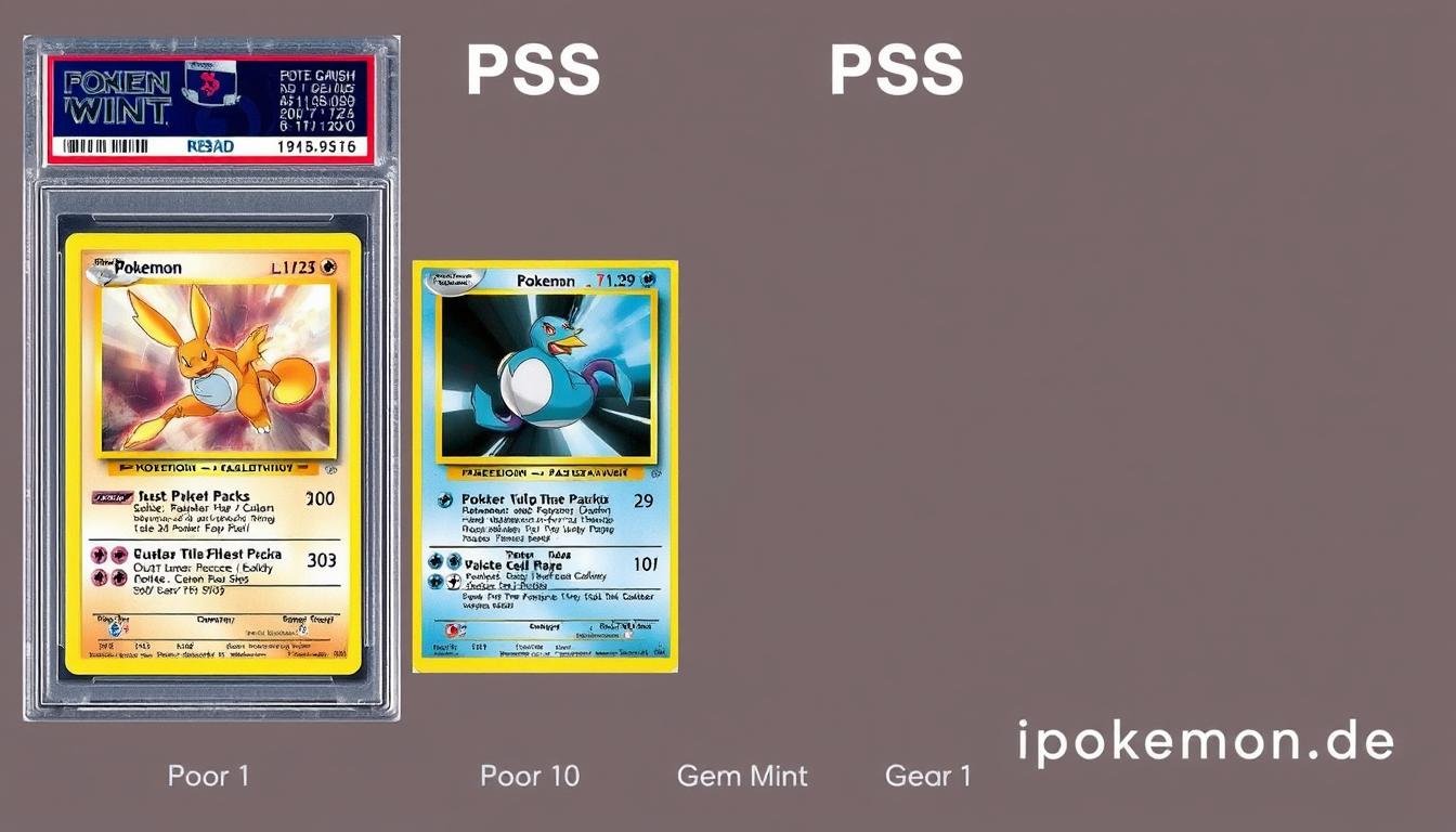PSA Grading Skala für Pokémon Karten mit verschiedenen Bewertungsstufen