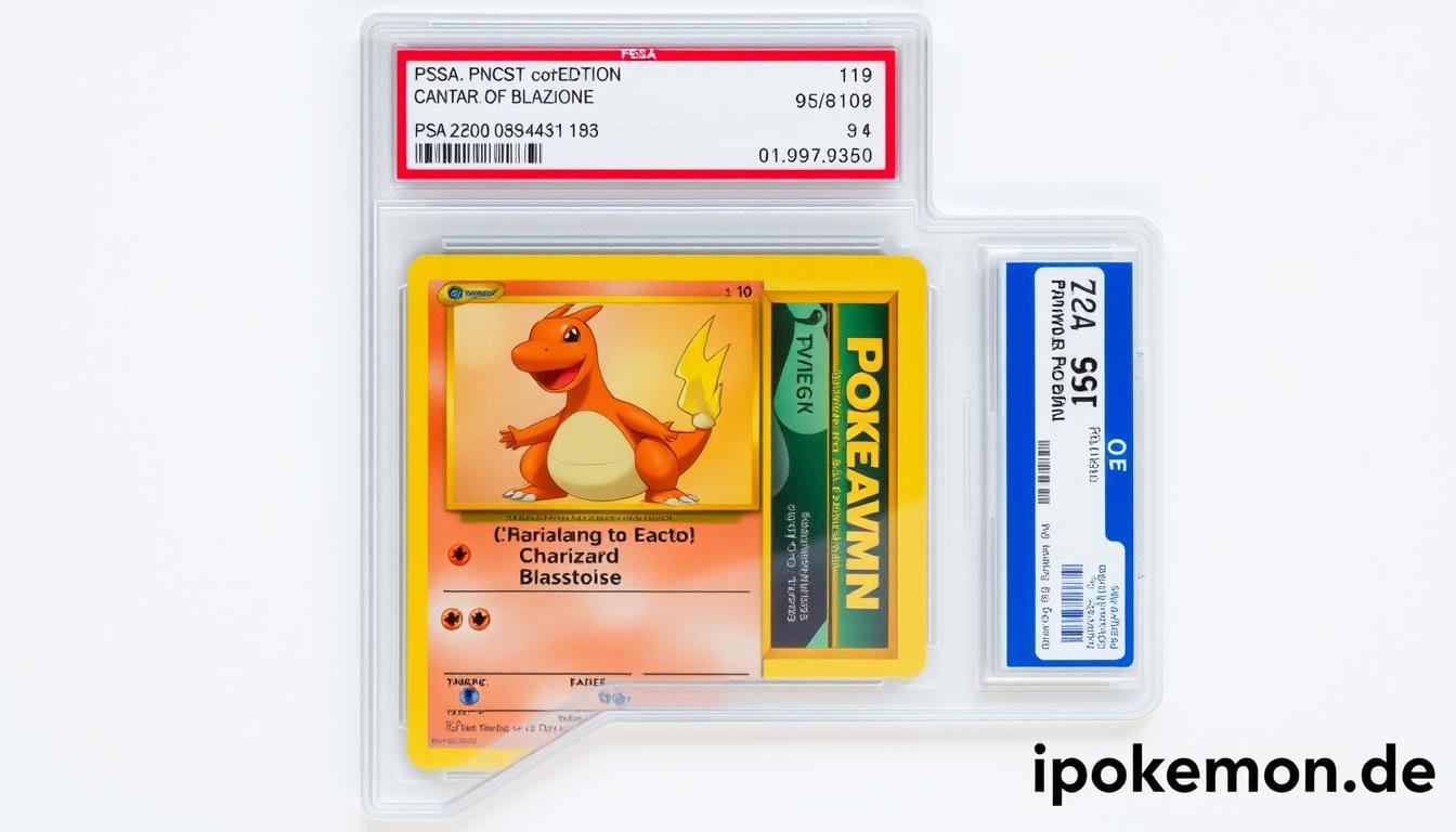 PSA-bewertete Erstausgabe einer Pokémon Karte in Schutzhülle