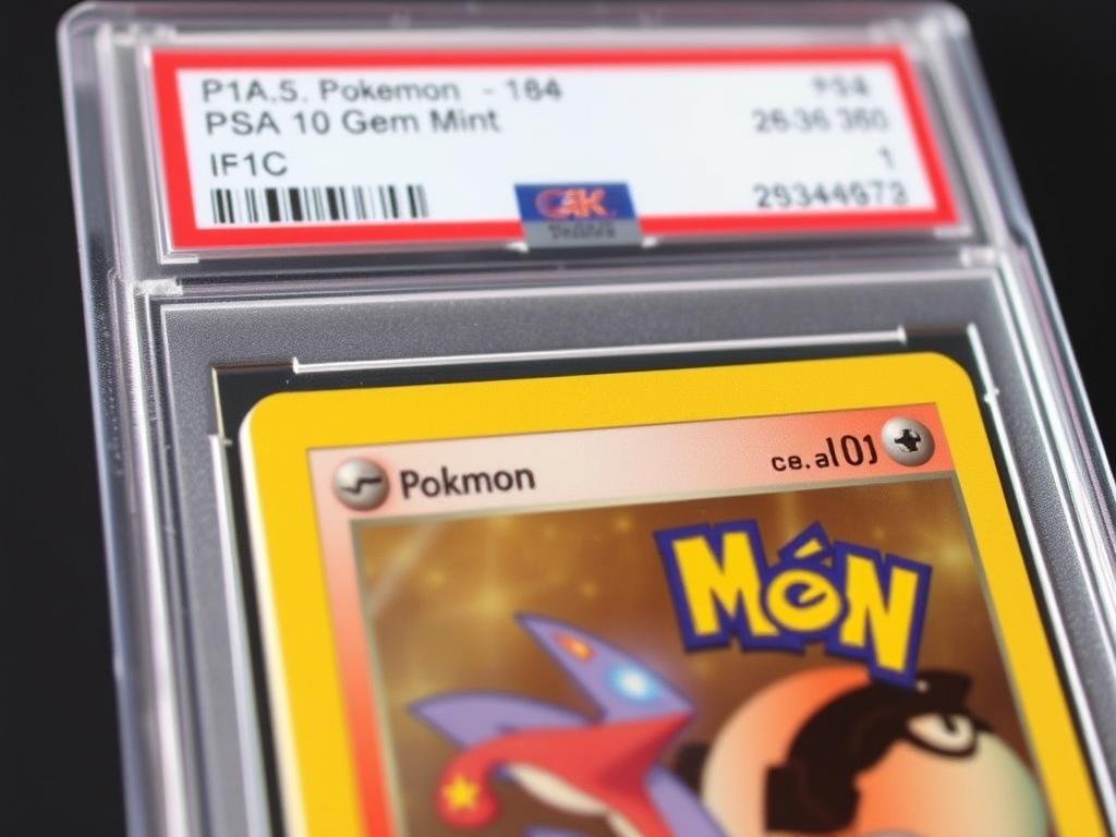 PSA gegradete Pokémon Karte mit Bewertungsskala