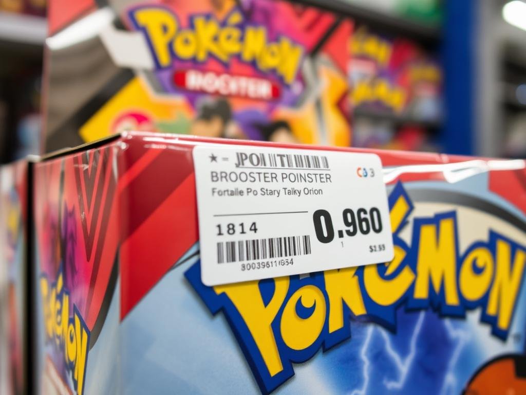 Pokémon Booster Display mit Preisschild