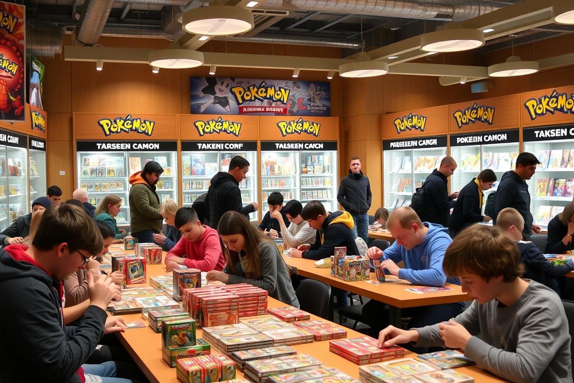 Pokémon Karten Box Opening Event in einem Berliner Spieleladen