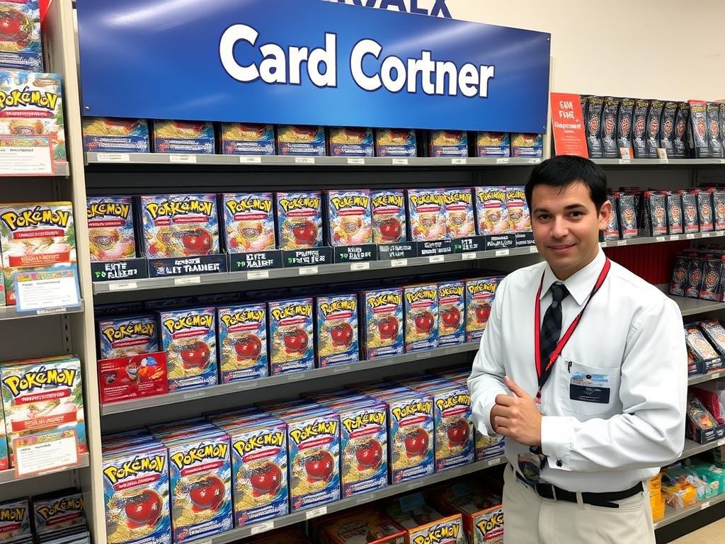 Pokémon Karten Display im Shop von Card Corner mit Zertifizierungen