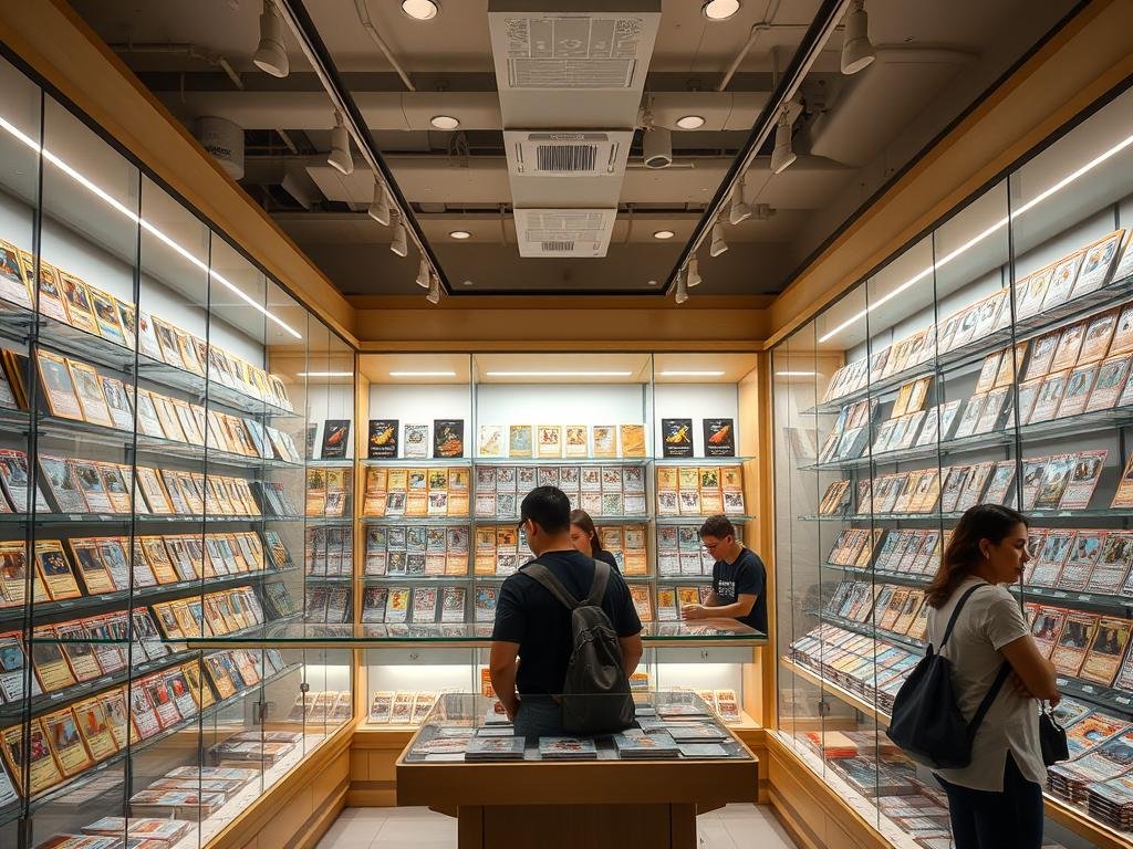 Pokémon Karten Display in einem Fachgeschäft