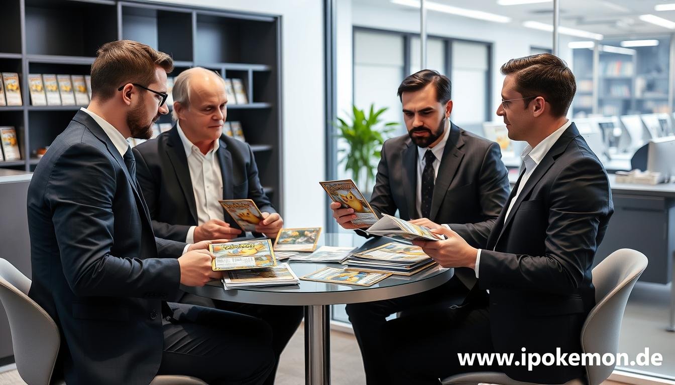 Pokémon Karten Großhandelspartner beim Geschäftsgespräch