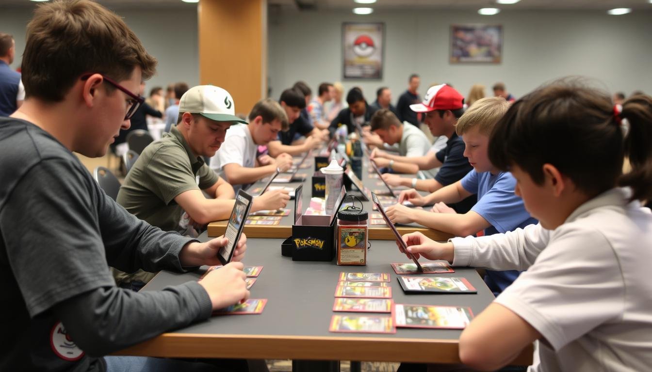 Pokémon Turnier mit Spielern, die deutsche und englische Karten verwenden