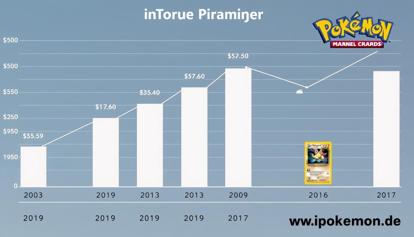 Preisdiagramm für seltene Pokémon Karten mit steigenden Werten