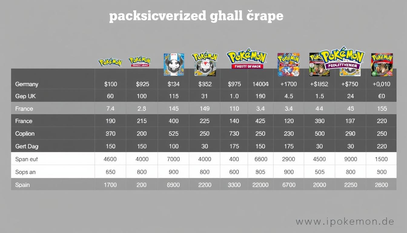 Preisvergleich von Pokémon Booster Packs in verschiedenen europäischen Ländern