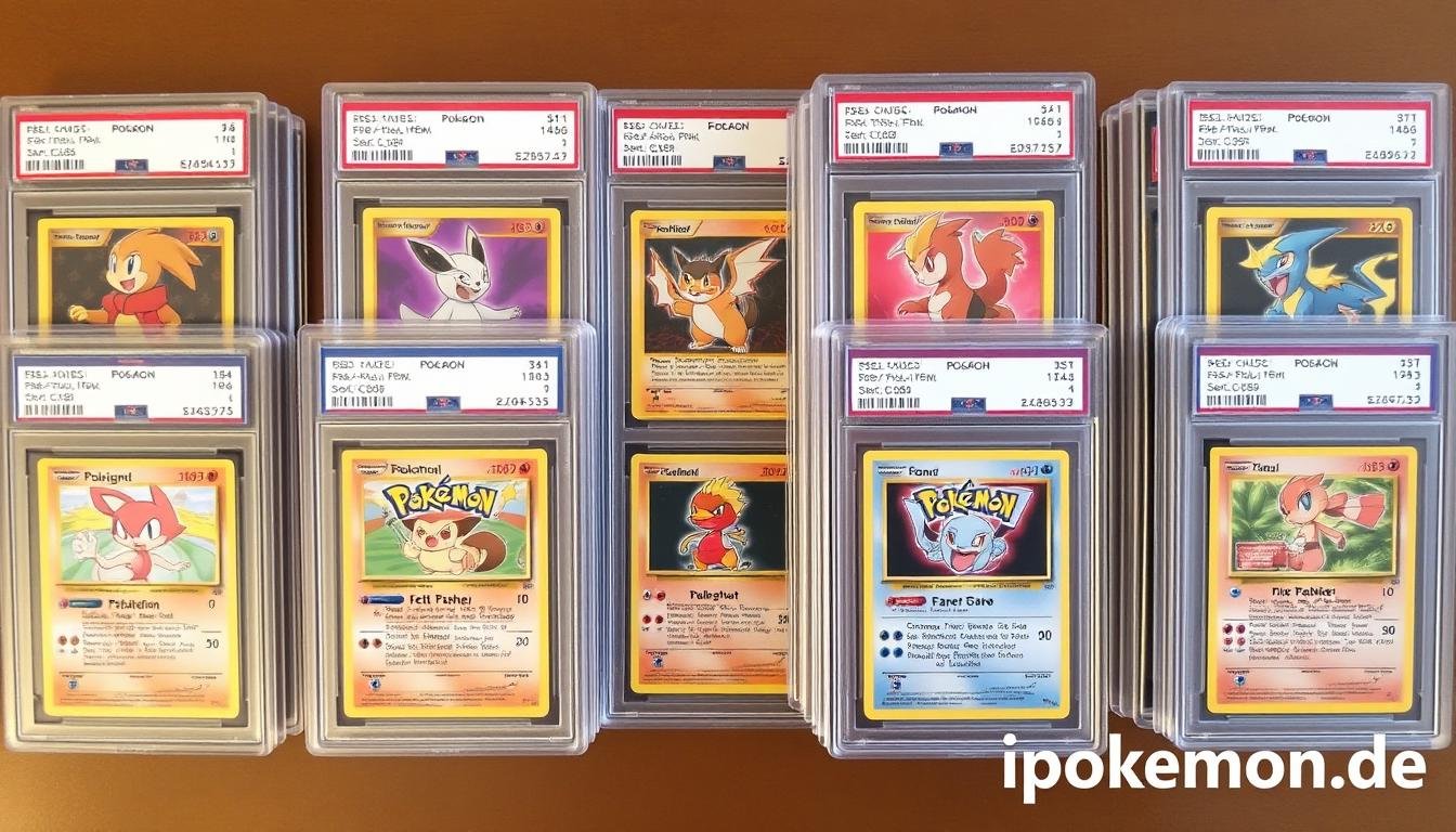Professionell bewertete Pokémon Karten in PSA-Hüllen