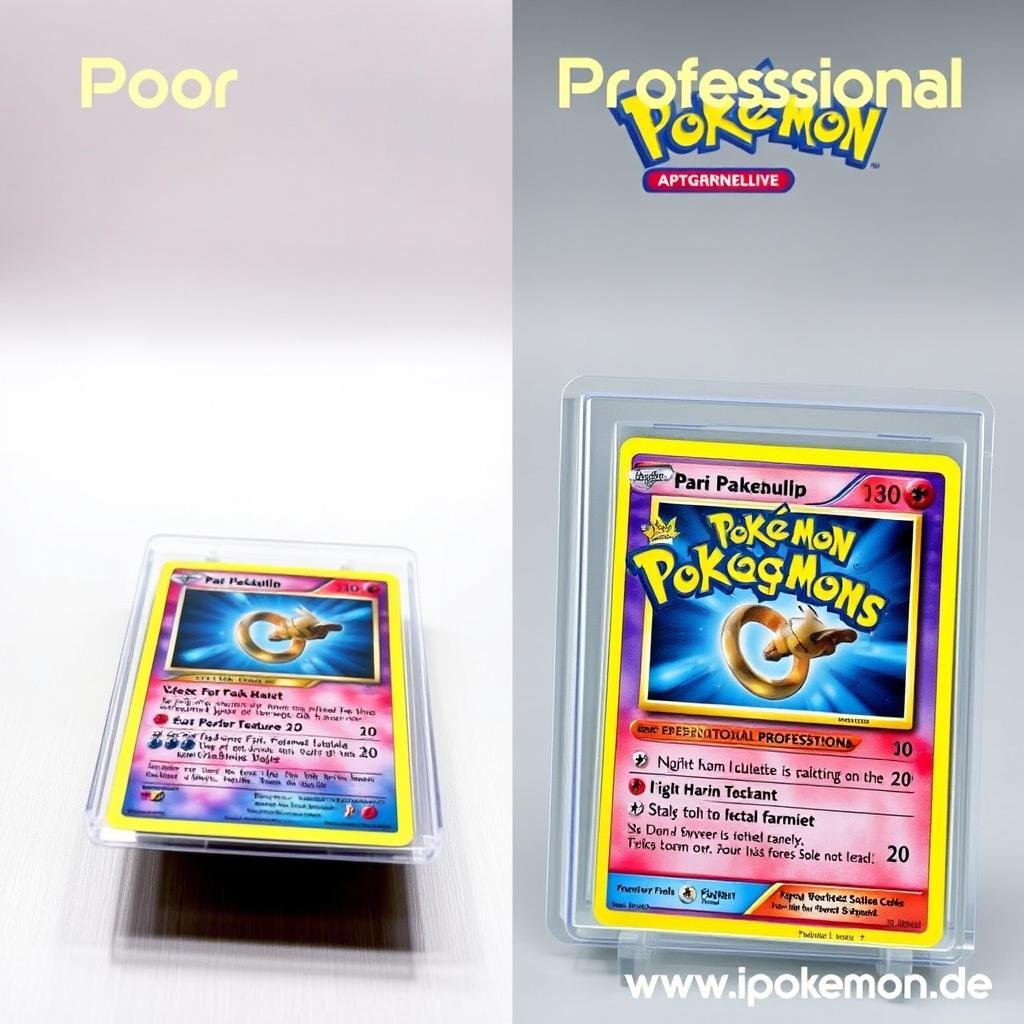 Professionelle Präsentation von Pokémon Karten