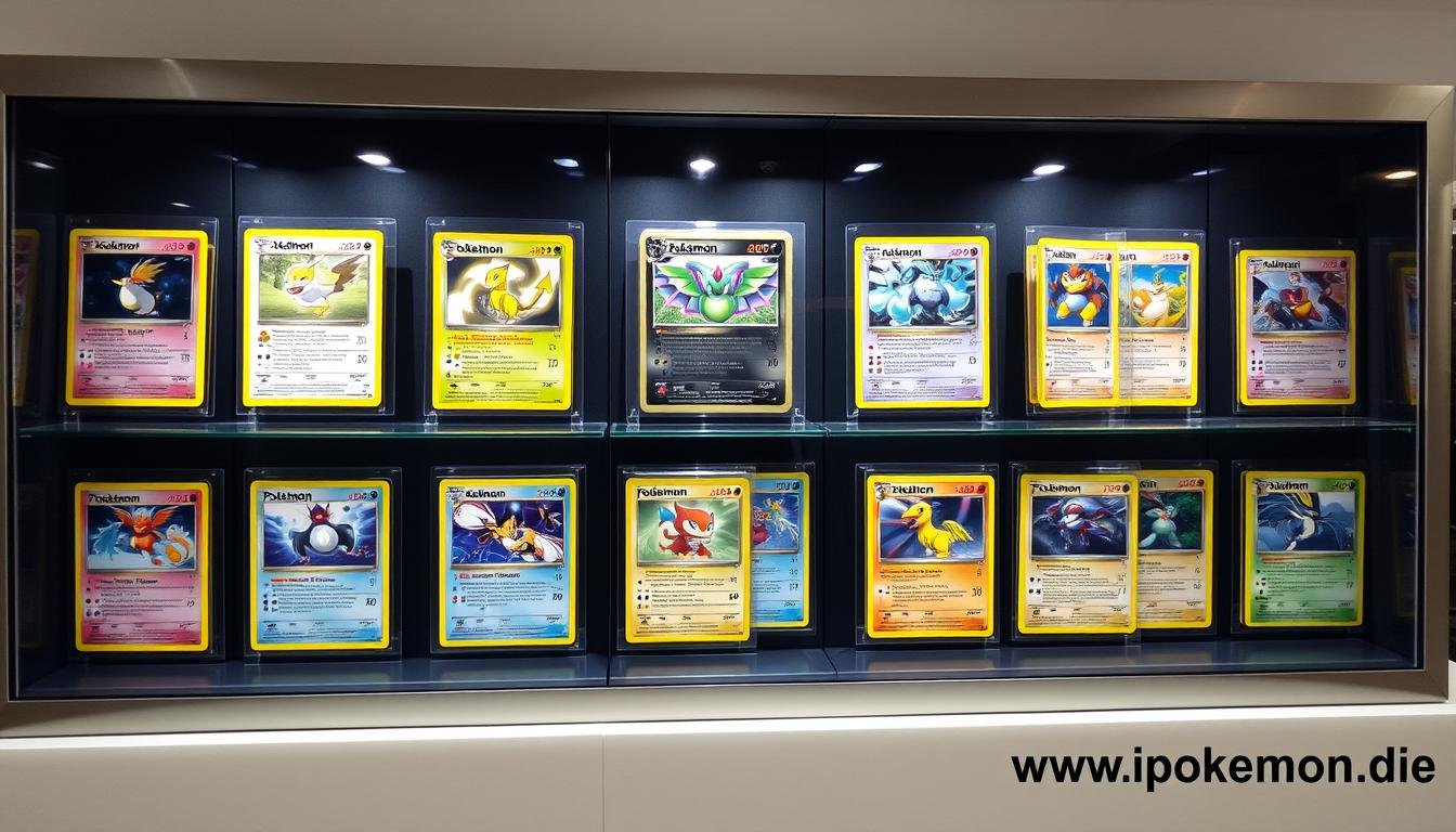 Professionelle Sammlung wertvoller Pokémon Karten verschiedener Editionen
