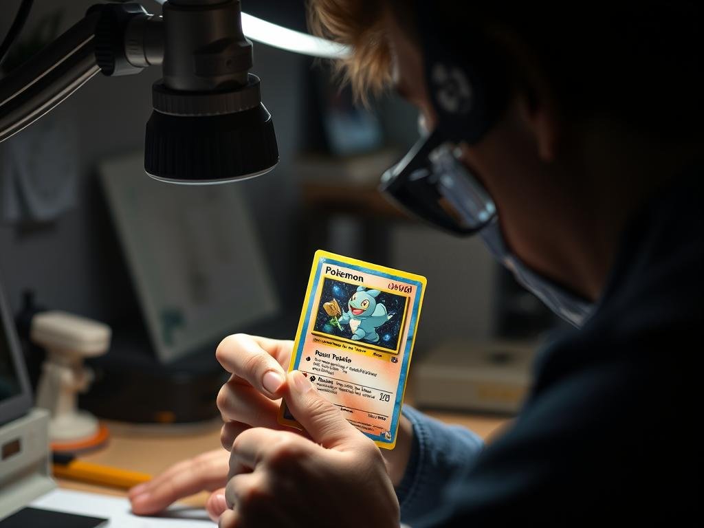 Professioneller Grading-Prozess einer Pokémon Karte