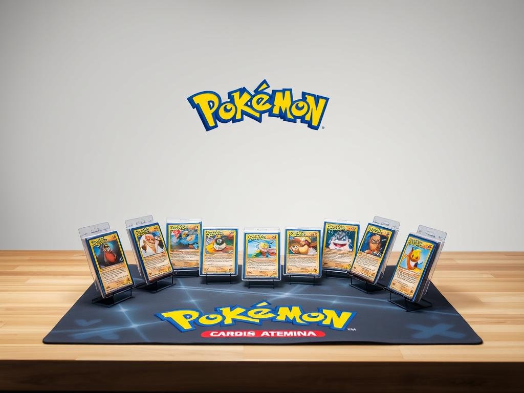 Professioneller Hintergrund und Präsentationsfläche für Pokémon Karten