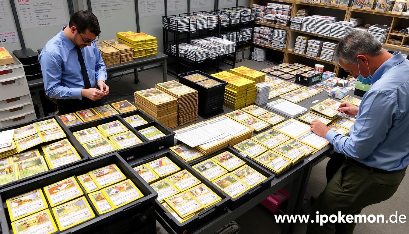 Professioneller Qualitätsbewertungsprozess für große Mengen von Pokémon Karten